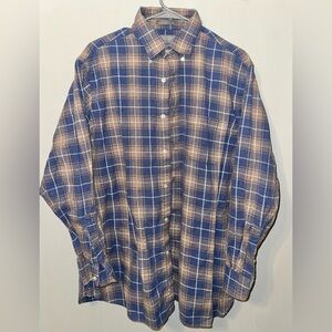 Daniel Cremieux Blue and Brown Plaid Button Down Shirt